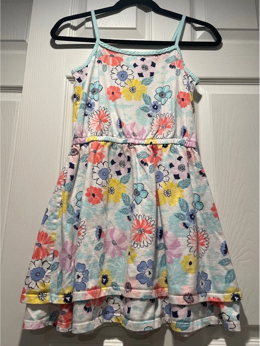 Gymboree Girls Size 10 Floral Dress 100% Cotton High Low Hem Summer Sundress